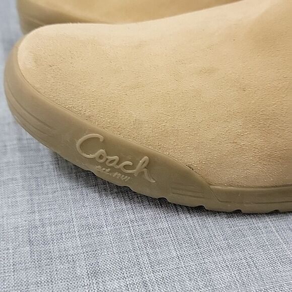 Coach Tatum Suede Wool Beige / Multicolor Striped Knit Boots Women's SZ 7.5 - Picture 8 of 12